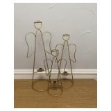 3pc Lot of Xmas Candle Holder Angels in fold-tone