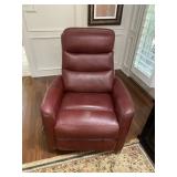 Red Faux Leather Swivel  Recliner