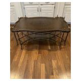 Sarreid Metal Coffee Table with Scallops Edges