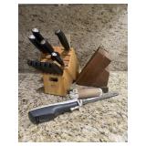 Knives Set on Wood Base, Wood Base for Knives, Gen