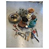 Misc Lot of Tools,P,ots,Plant Stands,Hooks