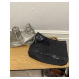 Tignanello Silver Pebbled Leather Handbag & Black