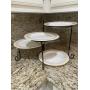 Décor 3-tier serving stand w/4-porcelain plates. P