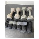 Dumbells 10lbs & Golds Gym Leg & Arm Weight