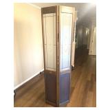 Vintage Wood & Frosted Glass Panes Folding Panel S