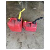 Plastic 2 & 1 1/2 Gal Gas Cans Empty