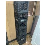 6 Plastic Milk Crates