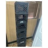 6 Plastic Milk Crates