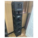 6 Plastic Milk Crates