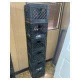 6 Plastic Milk Crates