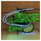 Vintage Bud Light Lime Neon Wall Sign Light 31 x