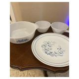 Vtg Lot of Milk Glass Serving Dishes & Plate
