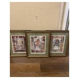 3 piece Chairs Framed Art