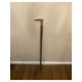 Vintage Twist wood & Brass Handle Cane 36"Tall