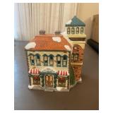 Vtg Christmas Village Porcelain Library