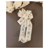 Vintage Cottage Blue Heart Motif Ribbon