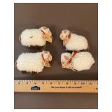 Vintage Wooley Fleece Sheep Lamb Xmas Ornaments