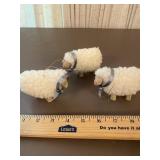 Vintage Wooley Fleece Sheep Lamb Xmas Ornaments