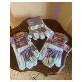 3 sets Leather Cuir Work Gloves