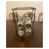 Jar/Wine Holder with 4 cans of bird feed