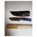 Patterned Steel Drop-Point Hunting Knife ï¿½ Purple.