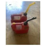 2 Plastic 2 Gal Gas Can 1 with Gas