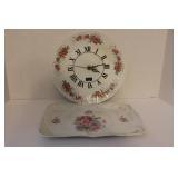 Collectible Vintage Clock Plate and Tray