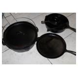 Cast Iron Pot and Frying Pans