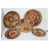 Vintage Hand Made African Basket and Plates