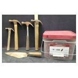 PLASTIC CAP NAILS, HAMMERS, TROWEL