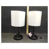 2 BEDSIDE LAMPS W/USB