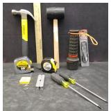 TOOLS, HAMMER, FLASHLIGHT,TAPE MEASURES & MORE