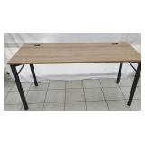 METAL BASE WOOD TOP OFFICE TABLE 5 FOOT LONG