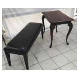 4' WIDE BENCH AND END TABLE