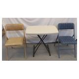2 FOLDING CHAIRS AND LIFETIME FOLDING TABLE