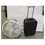 ROUND FAN & SUITCASE, STORAGE CONT