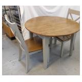 DROP LEAF KITCHEN TABLE AND 2 CHAIRS