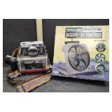 PORTABLE FAN,CANON CANONET CAMERA W/STRAP
