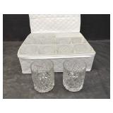 12 OLD FASHIONED GLASSES ICE CRYSTAL PATTERN