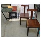 4 TV TRAYS & 2 CHAIRS
