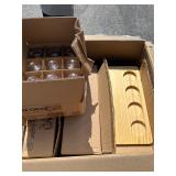 Core Glassware 12 Wood Trays and 48 Glasses