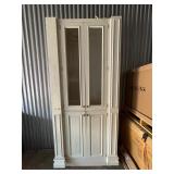 Tall Wooden Cabinet with Glass Doors with...