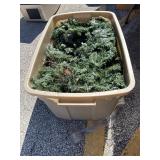 Large Plastic Bin of Artificial Greenery
