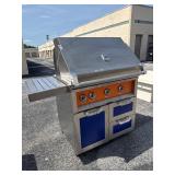 Hestan Propane Grill With Orange Front and Storage