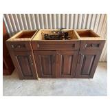Wooden Cabinet Set with Three Sections