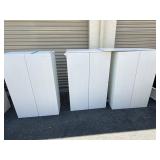 3 White Storage Cabinets