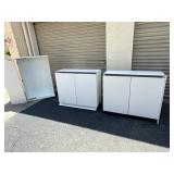 Two White Storage Cabinets