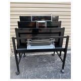 Black Metal Rolling File Organizer Rack