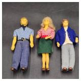 3 Rubber Dollhouse Figurines