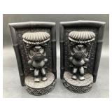 Coco Joe's Tiki Hawaiin Figure Black Lava Bookends